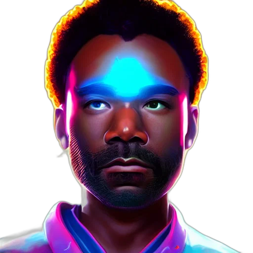 face, jacket, staff, robot transparent PNG cut-out