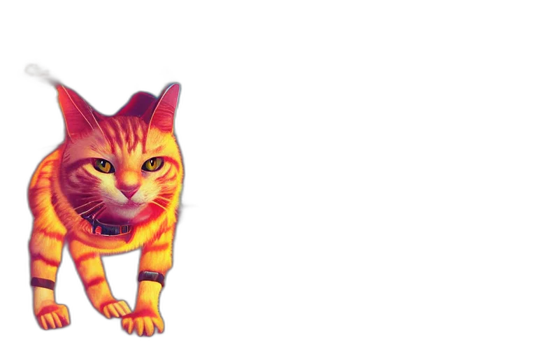 animal, pixel art, 3d render, concept art, photorealistic, red, cyberpunk, ginger transparent PNG cut-out
