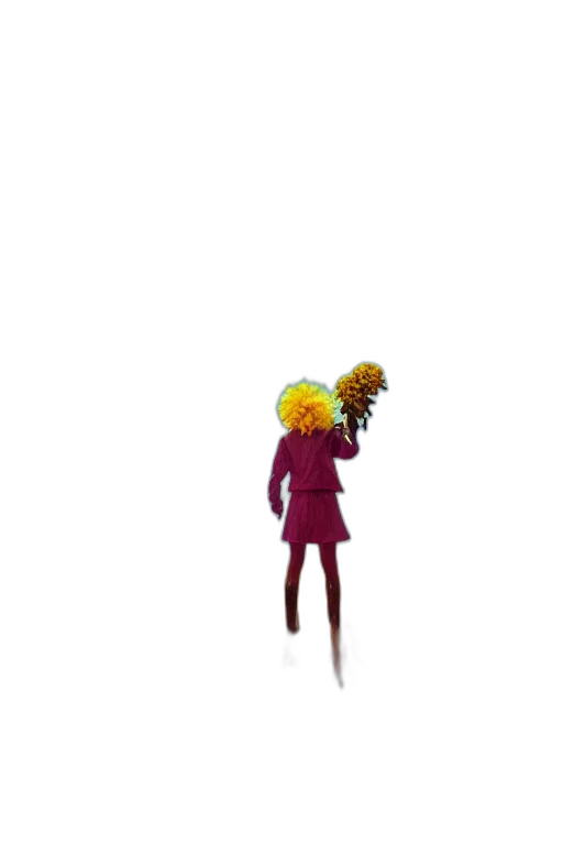 flower, staff, hair, crown, pixel art, concept art, 3d render, cartoon transparent PNG cut-out
