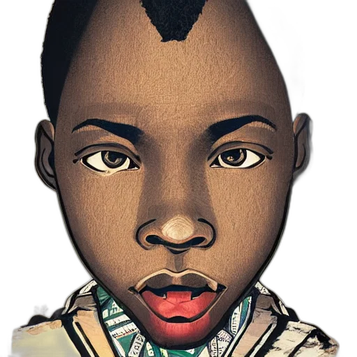 face, mask, crown, hair, cartoon, photorealistic, 3d render, concept art transparent PNG cut-out