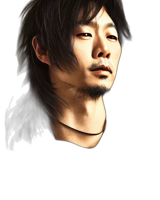 face, staff, dragon, hair, photorealistic, fantasy art, oil painting, watercolor transparent PNG cut-out