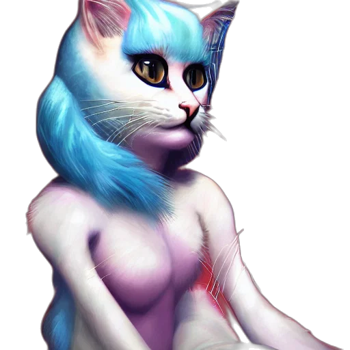 creature, animal, fantasy art, vaporwave transparent PNG cut-out