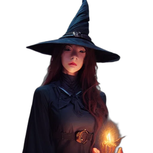 staff, hat, dress, fantasy art transparent PNG cut-out