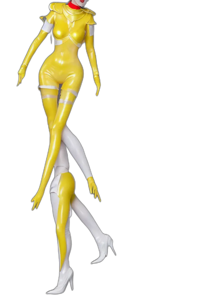 dress, robot, staff, 3d render transparent PNG cut-out