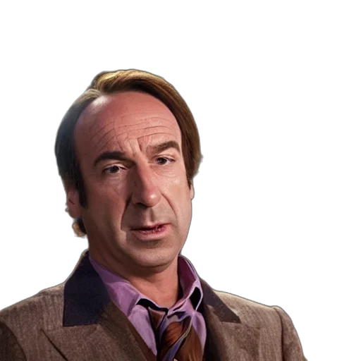 jacket, face, hair, hat, photorealistic, saul, goodman, rooster transparent PNG cut-out