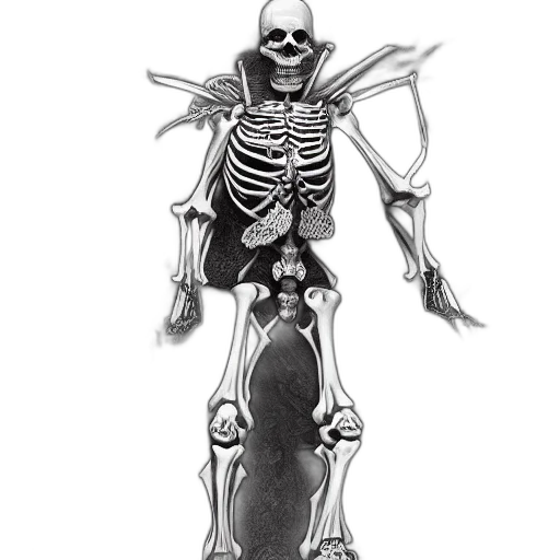 jewelry, robot, staff, sword, concept art, skeleton, warrior, very transparent PNG cut-out