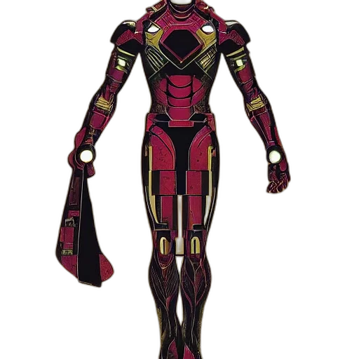 robot, concept art, comic book art, 3d render, pixel art, red, dark, iron transparent PNG cut-out