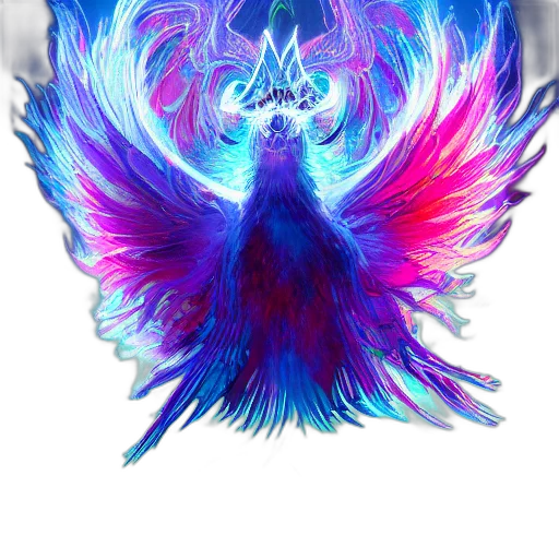 dragon, crown, mask, hair, fantasy art, vaporwave, watercolor, concept art transparent PNG cut-out