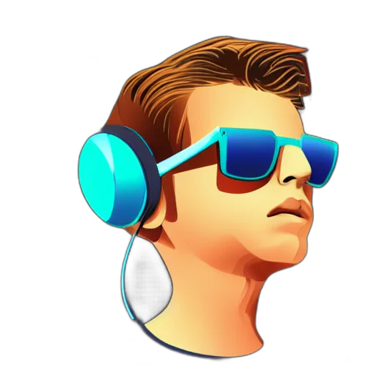 3d render, vaporwave, cartoon, cyberpunk transparent PNG cut-out
