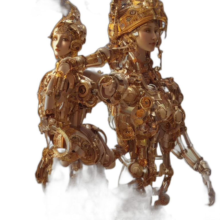 robot, crown, jewelry, concept art transparent PNG cut-out