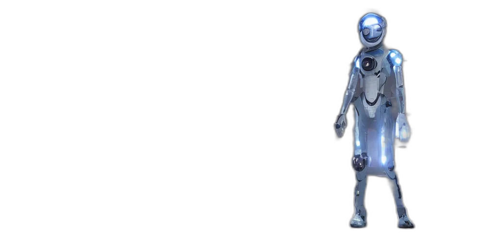 robot, staff, concept art, 3d render transparent PNG cut-out