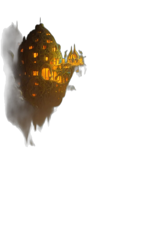 crown, dragon, mask, building, concept art, fantasy art, 3d render, photorealistic transparent PNG cut-out