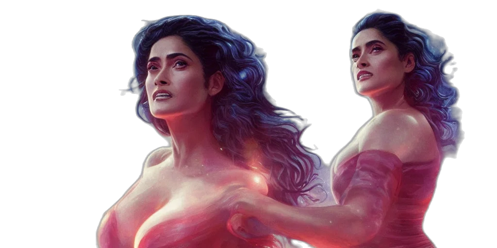 comic book art, concept art, salma, hayek transparent PNG cut-out