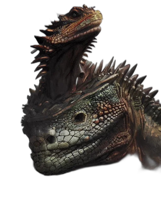 dragon, creature, animal, 3d render, photorealistic, concept art, fantasy art, humanoid transparent PNG cut-out