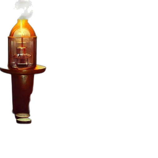 bottle, staff, weapon, 3d render, concept art, photorealistic, fire, mysterious transparent PNG cut-out