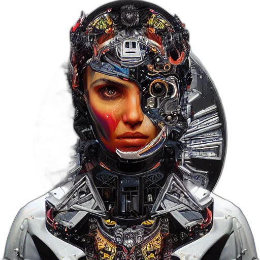 robot, face, mask, jacket, cyberpunk, concept art, comic book art, photorealistic transparent PNG cut-out