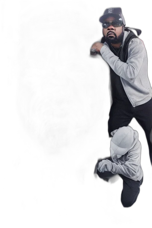 jacket, mask, staff, weapon, concept art, photorealistic, 3d render, monochrome transparent PNG cut-out