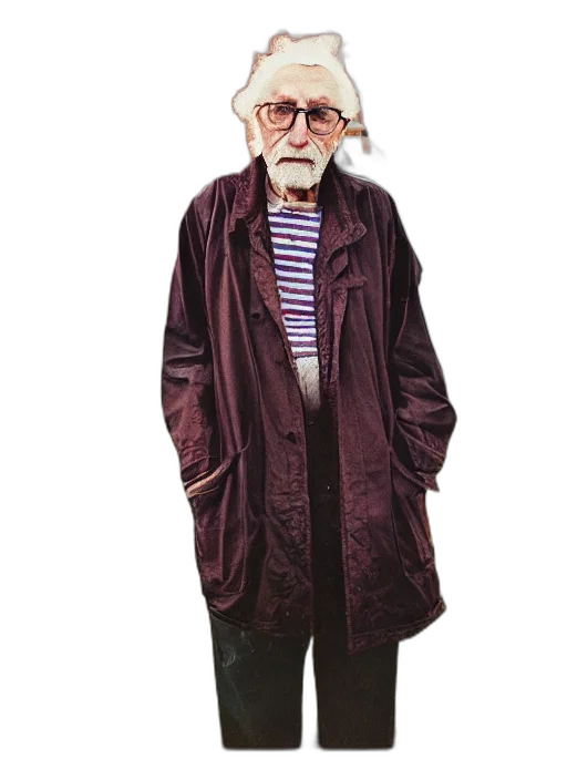 jacket, staff, animal, face, concept art, photorealistic, detailed, color transparent PNG cut-out