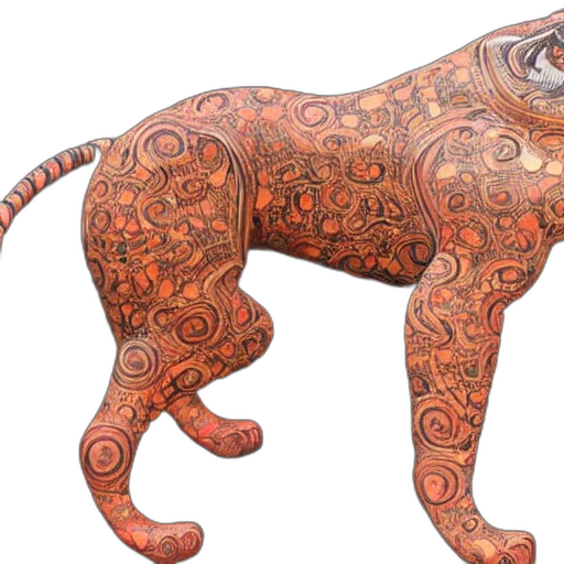 3d render, concept art, photorealistic, fantasy art, hyperdetailed, design, oriental, tiger transparent PNG cut-out