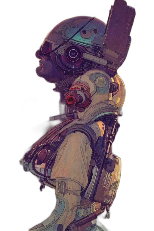 robot, mask, weapon, face transparent PNG cut-out