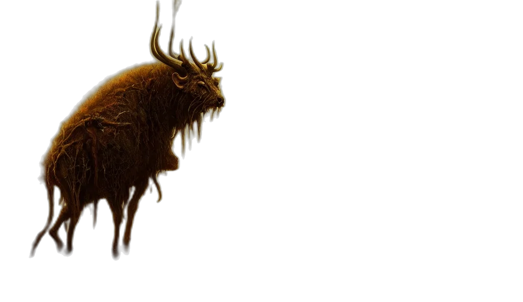 hair, animal, creature, mask, concept art, photorealistic, 3d render, fantasy art transparent PNG cut-out