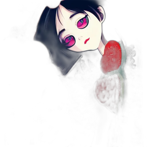 mask, face, flower, staff, watercolor, anime, concept art, pixel art transparent PNG cut-out