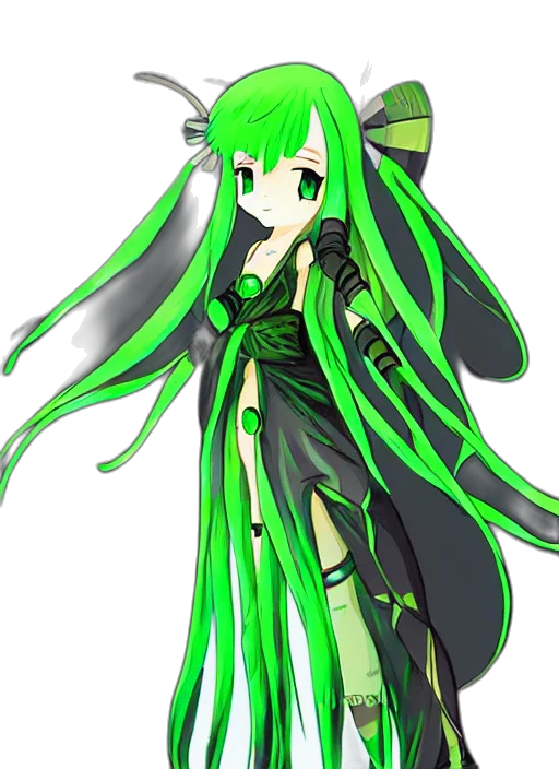 staff, dragon, dress, pixel art, anime, fantasy art, 3d render, green transparent PNG cut-out