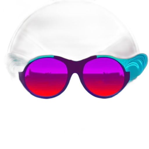 mask, 3d render, vaporwave, cartoon transparent PNG cut-out