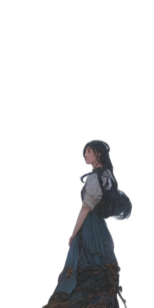 dress, staff, umbrella, creature transparent PNG cut-out