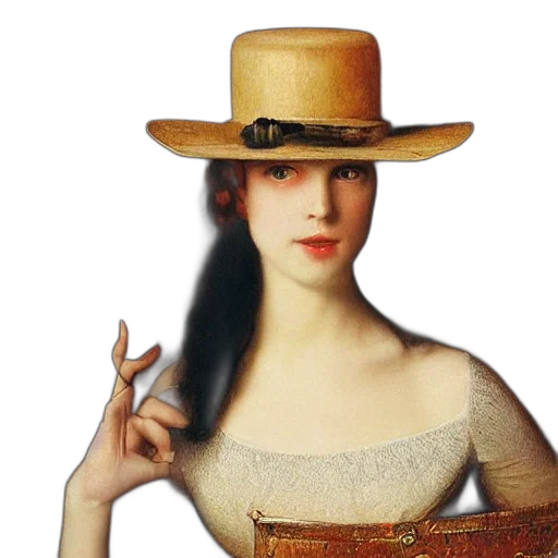 hat, jewelry, face, crown, photorealistic, oil painting, fantasy art, concept art transparent PNG cut-out
