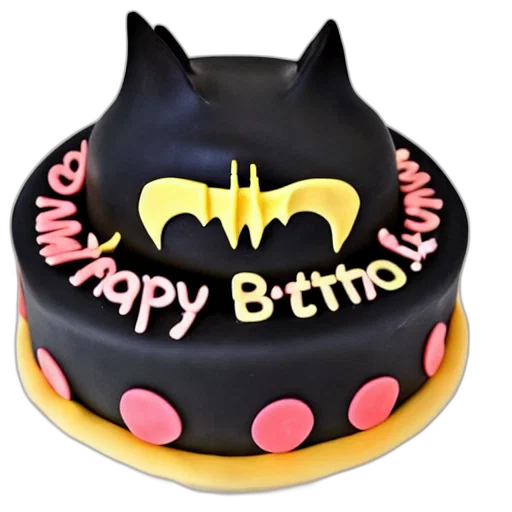 3d render, bat, birthday, cake, girls transparent PNG cut-out
