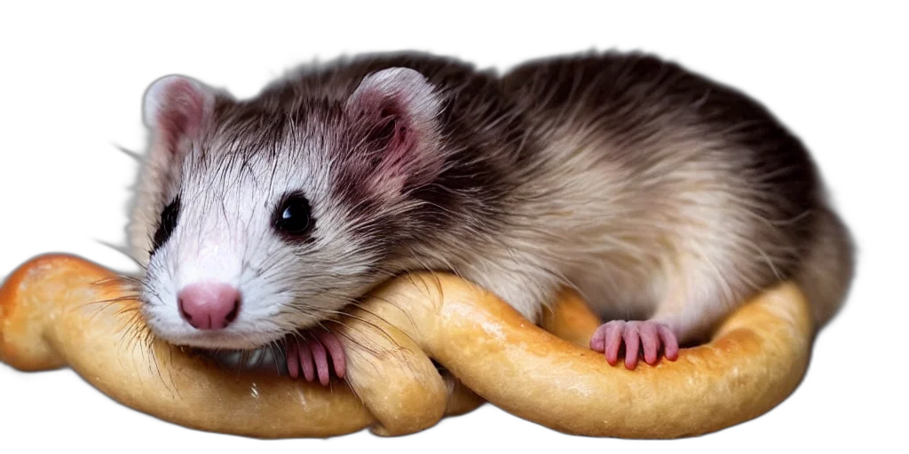food, animal, creature, hat, photorealistic, ferret, shaped, like transparent PNG cut-out