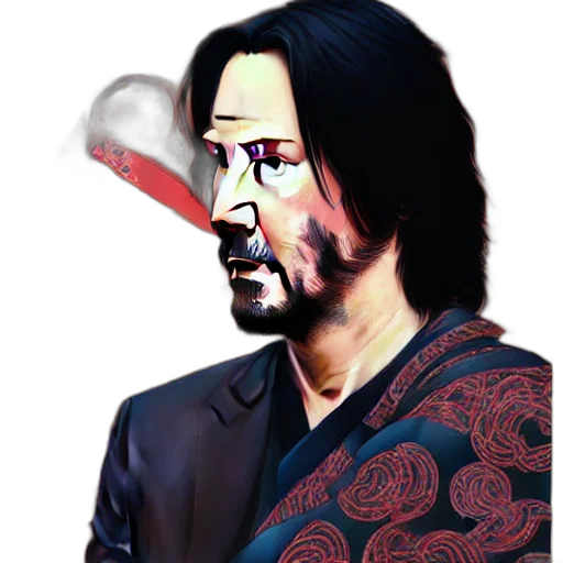 face, mask, weapon, staff, photorealistic, concept art, pixel art, vaporwave transparent PNG cut-out
