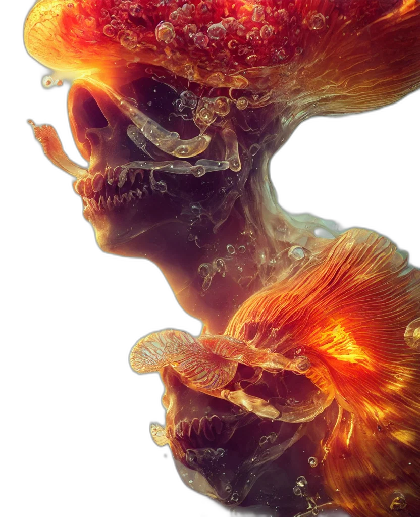 creature, mask, hair, dragon transparent PNG cut-out