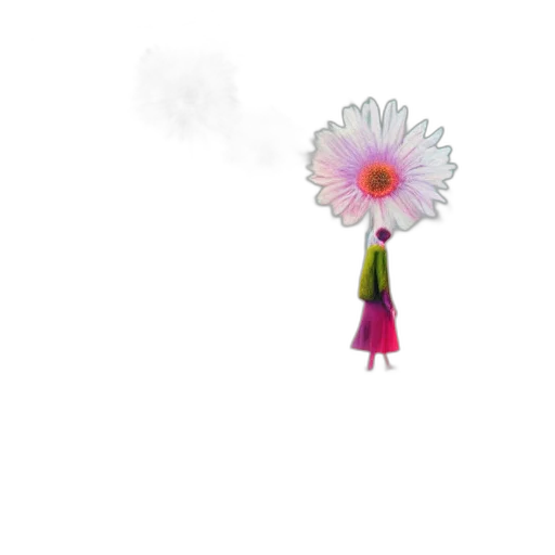 flower, umbrella, staff, dress, 3d render, concept art, pixel art, photorealistic transparent PNG cut-out