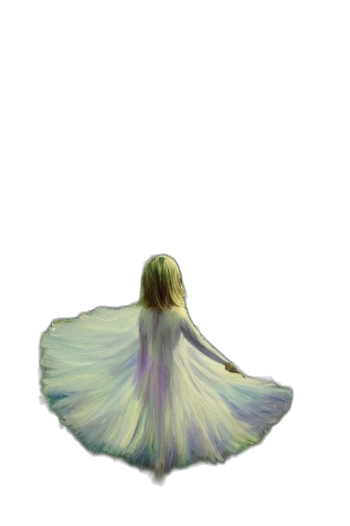 dress, hair, flower, creature, watercolor, fantasy art, oil painting, concept art transparent PNG cut-out