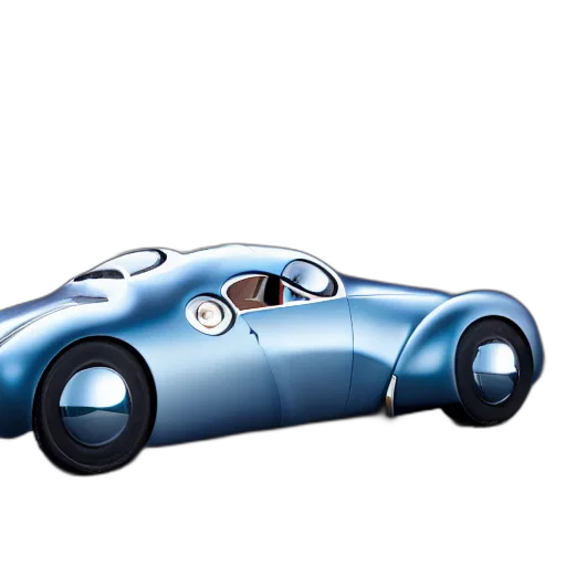 car, concept art, 3d render, photorealistic, cartoon, blue, retro, futuristic transparent PNG cut-out