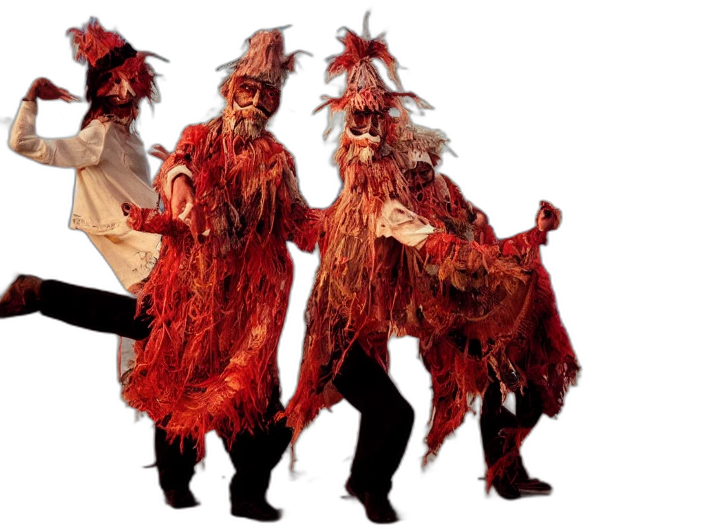 mask, couple, grandparents, years, old, wearing, cursed, costumes transparent PNG cut-out