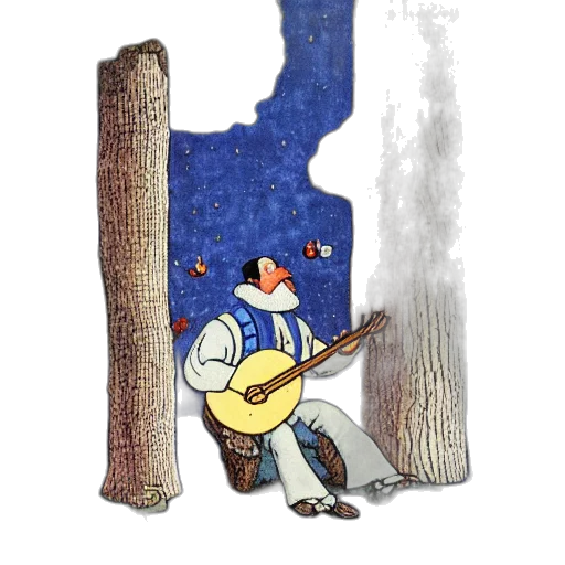concept art, watercolor, snow, night transparent PNG cut-out