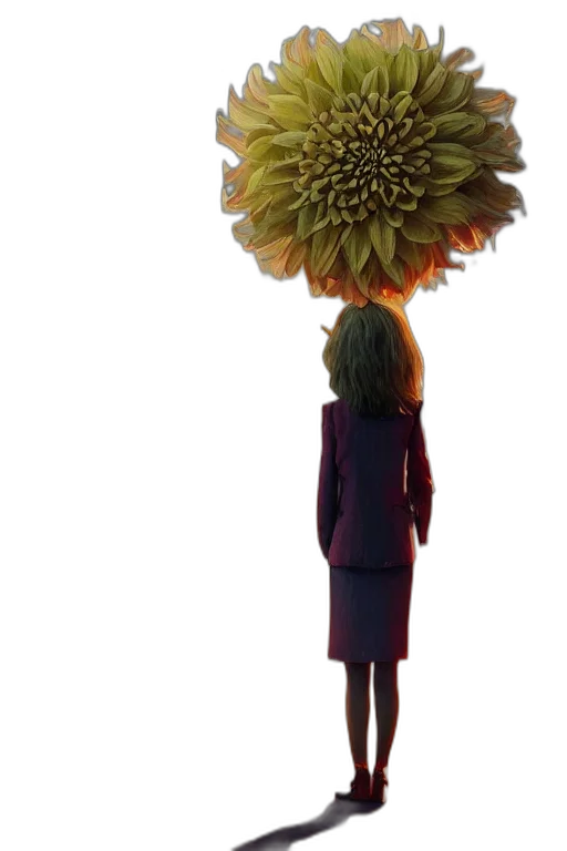flower, crown, umbrella, staff, 3d render, concept art, photorealistic, fire transparent PNG cut-out