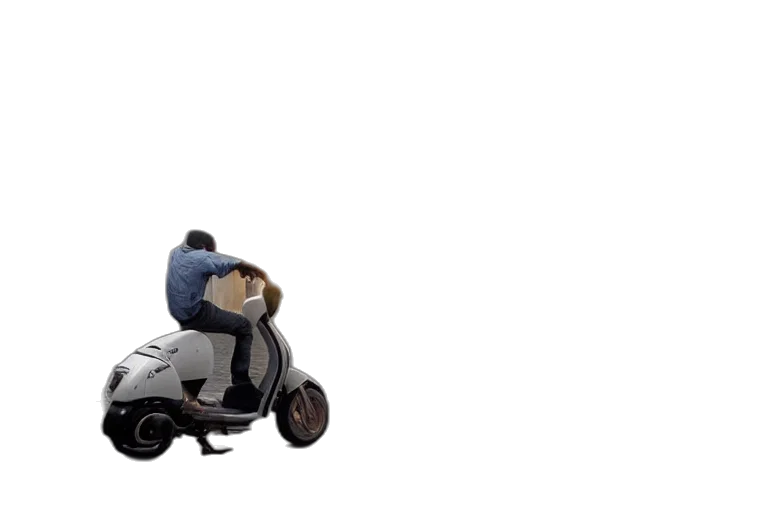 car, robot, concept art, 3d render, outer space, moped, scooter, racing transparent PNG cut-out