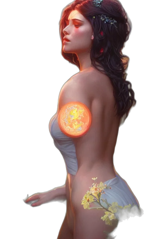 jewelry, dress, concept art, photorealistic, fantasy art, 3d render, neon lights, fire transparent PNG cut-out