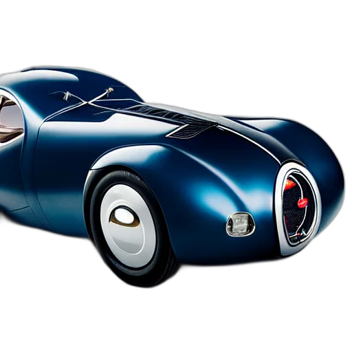 car, 3d render, photorealistic, concept art, retro, futuristic, bugatti, type transparent PNG cut-out