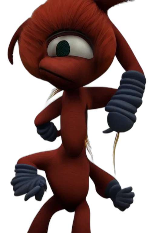 staff, animal, creature, hat, 3d render, concept art, red, cockroach transparent PNG cut-out