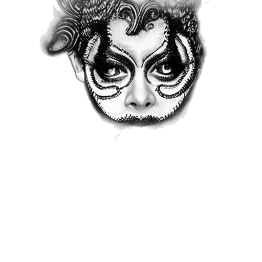 mask, face, creature, animal, pencil sketch, fantasy art, photorealistic, cartoon transparent PNG cut-out