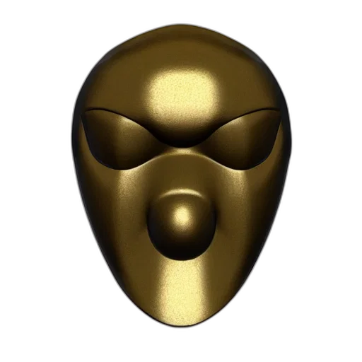 mask, face, jewelry, crown, 3d render, concept art, golden, design transparent PNG cut-out