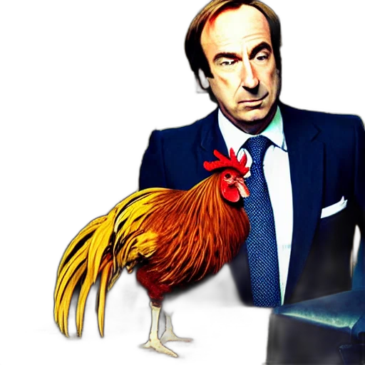 animal, concept art, photorealistic, pixel art, saul, goodman, rooster, medieval transparent PNG cut-out