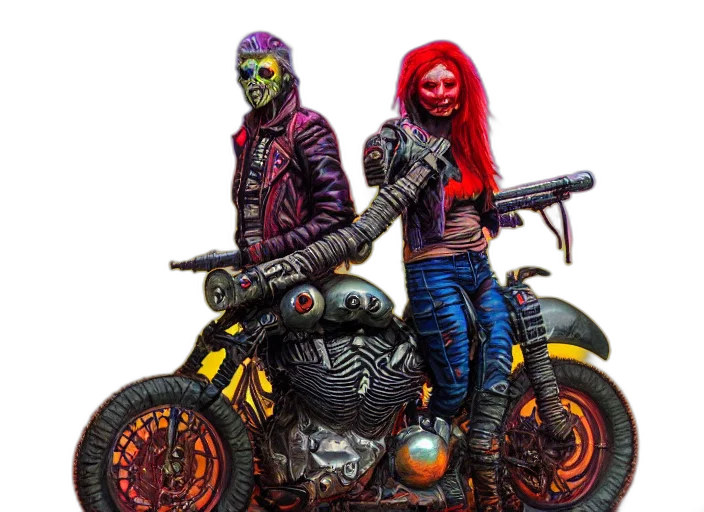 concept art, comic book art, cyberpunk, pixel art transparent PNG cut-out