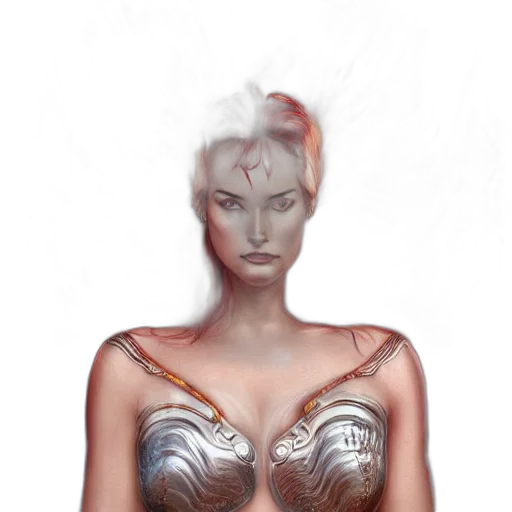 jewelry, mask, robot, dress, fantasy art, concept art, comic book art, 3d render transparent PNG cut-out