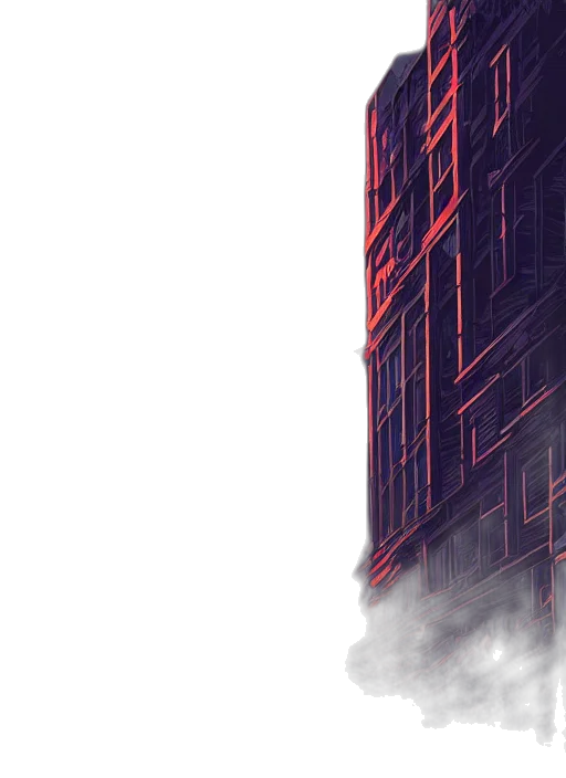 building, robot, sword, dress, cyberpunk, concept art, 3d render, photorealistic transparent PNG cut-out
